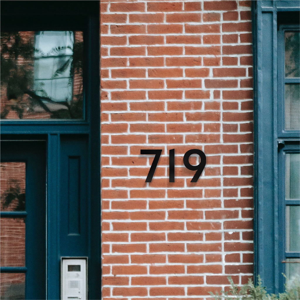 Classic Modern house numbers for modern address sign