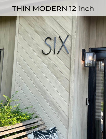THIN MODERN black business and address sign letters