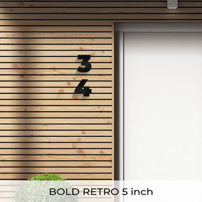 BOLD RETRO black house Numbers for Modern Address Signs