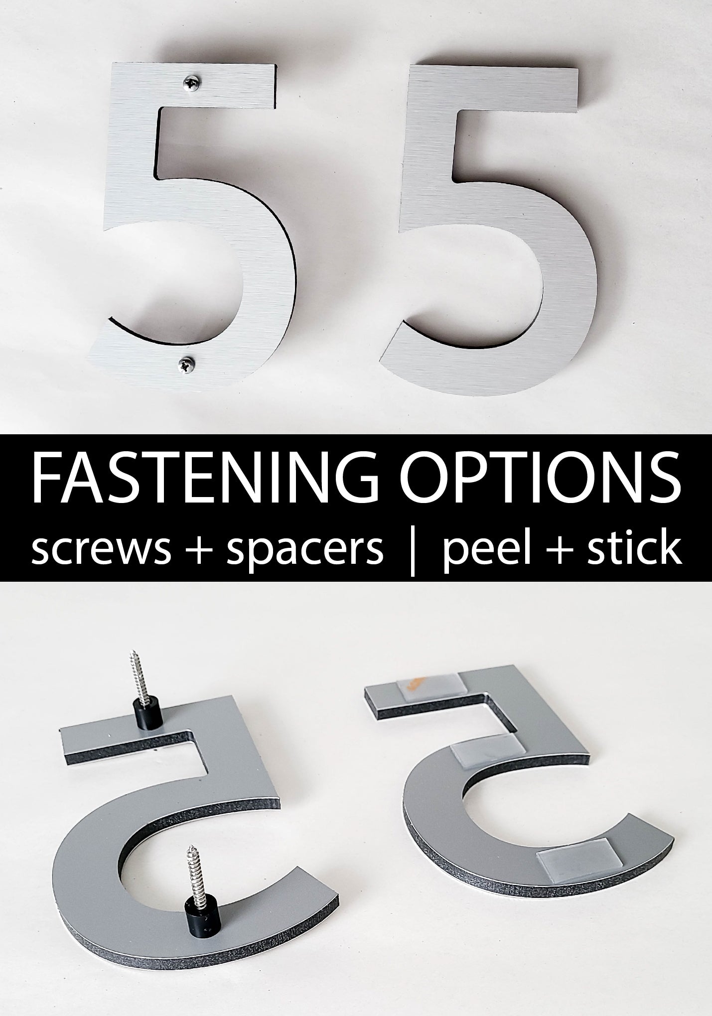 CLASSIC MODERN house numbers and letters fastening options
