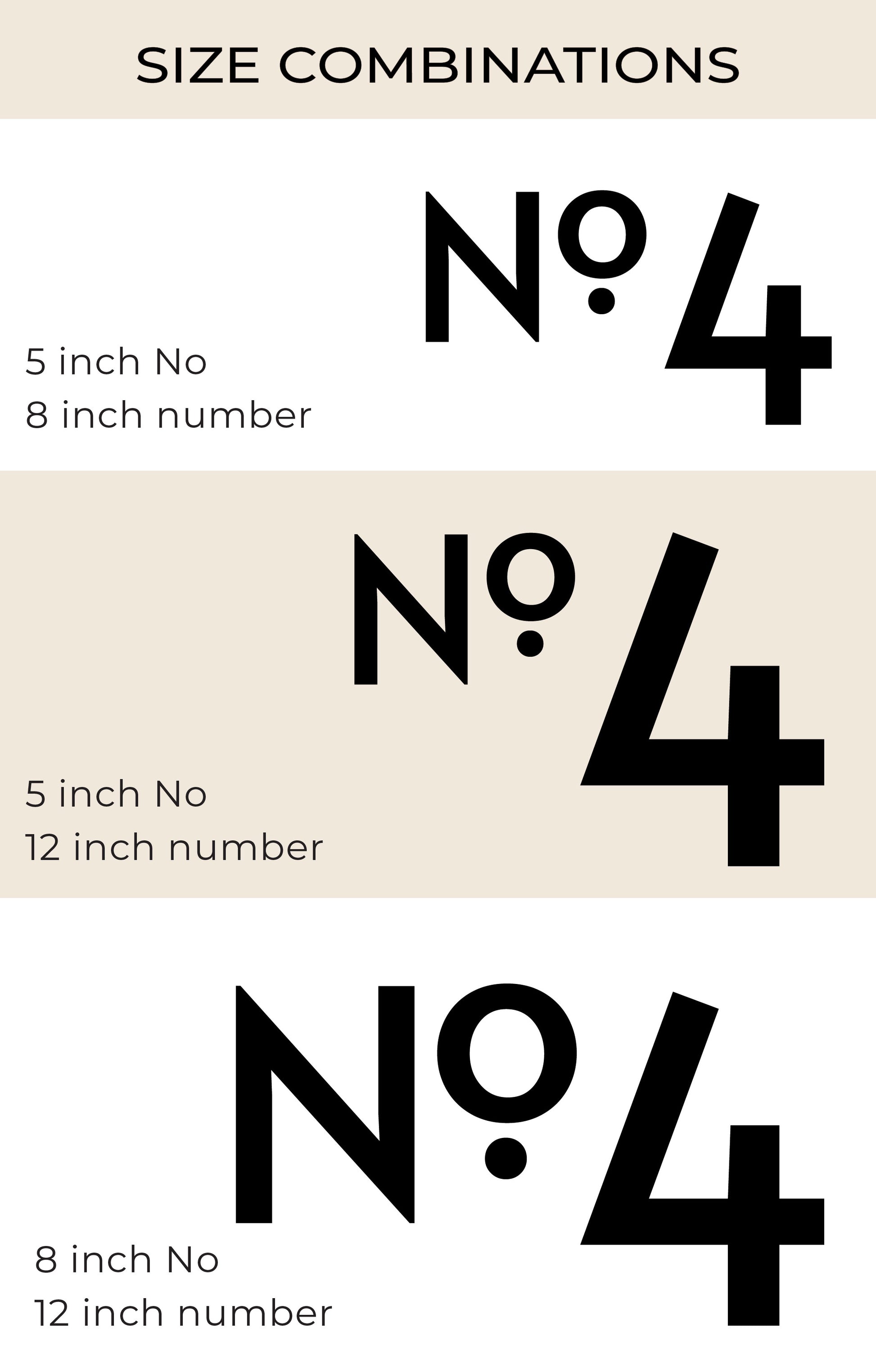 CLASSIC MODERN house numbers and No letters combination options