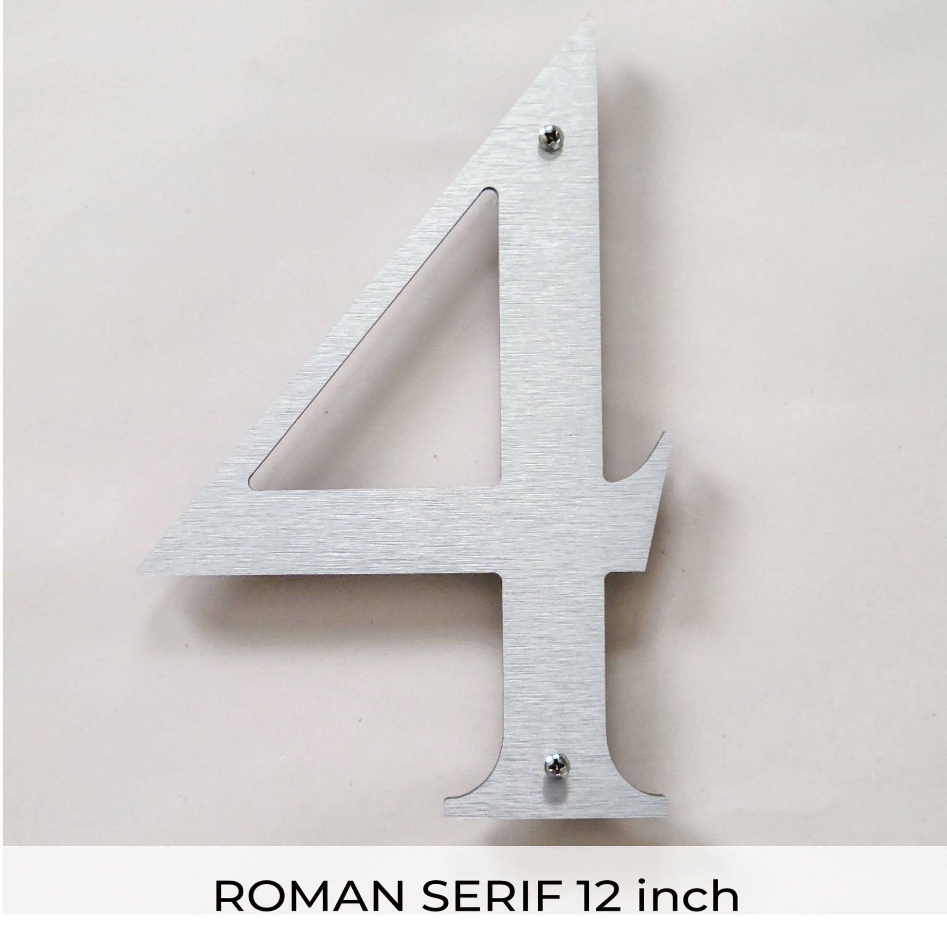brushed silver ROMAN SERIF house numbers and letters