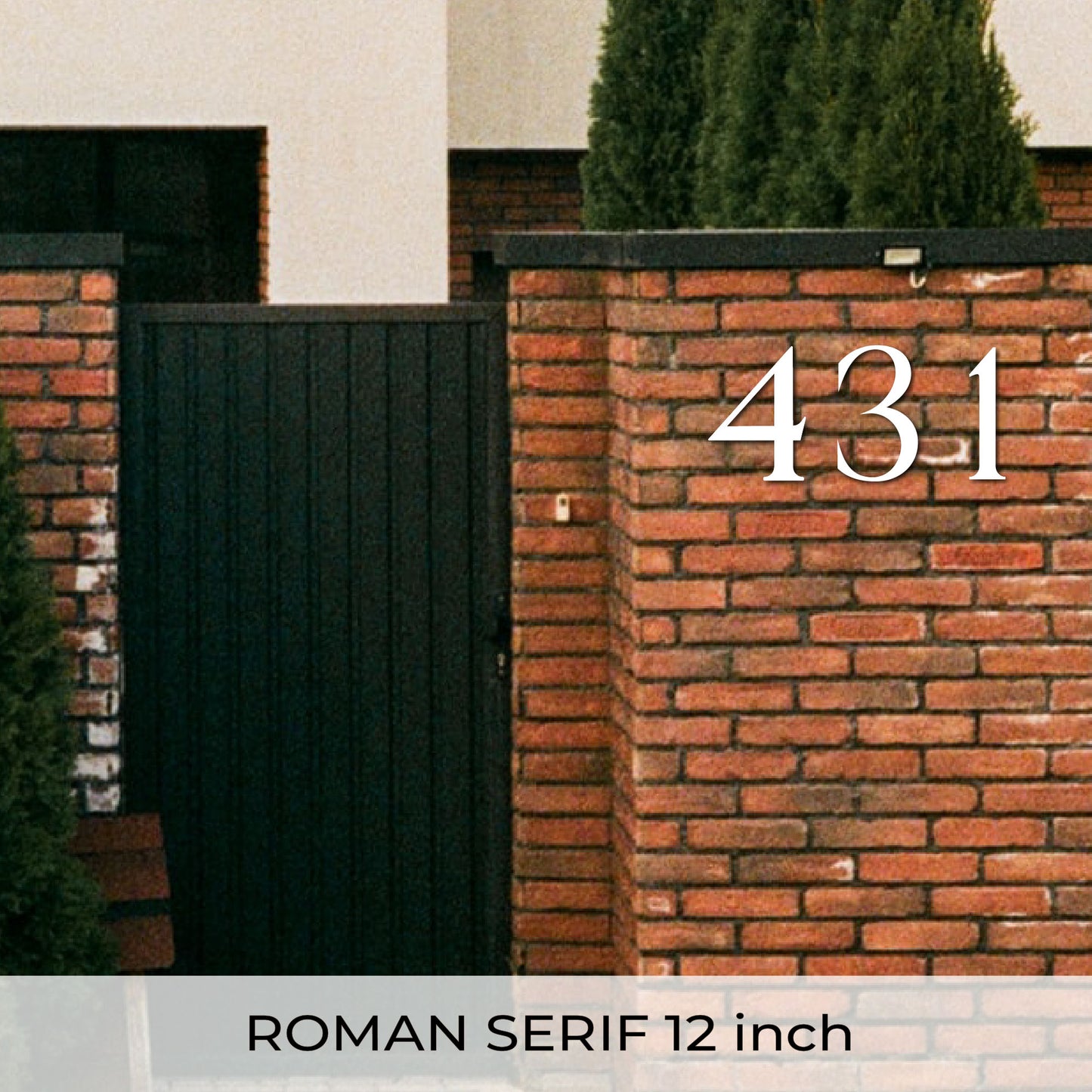 white ROMAN SERIF house numbers and letters