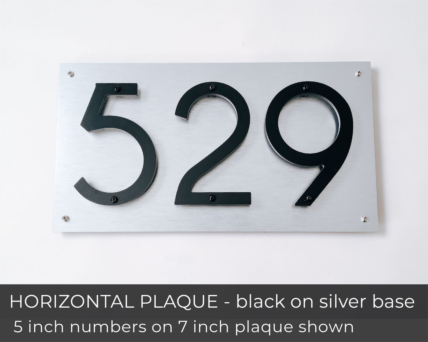 THIN MODERN house number plaque with stand offs for floating numbers