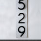 House Number Plaque for address sign with THIN MODERN 5 inch numbers