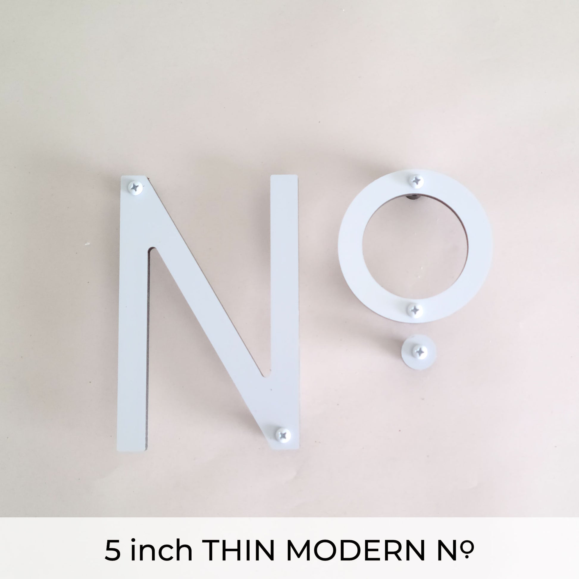 white THIN MODERN house numbers and No letters