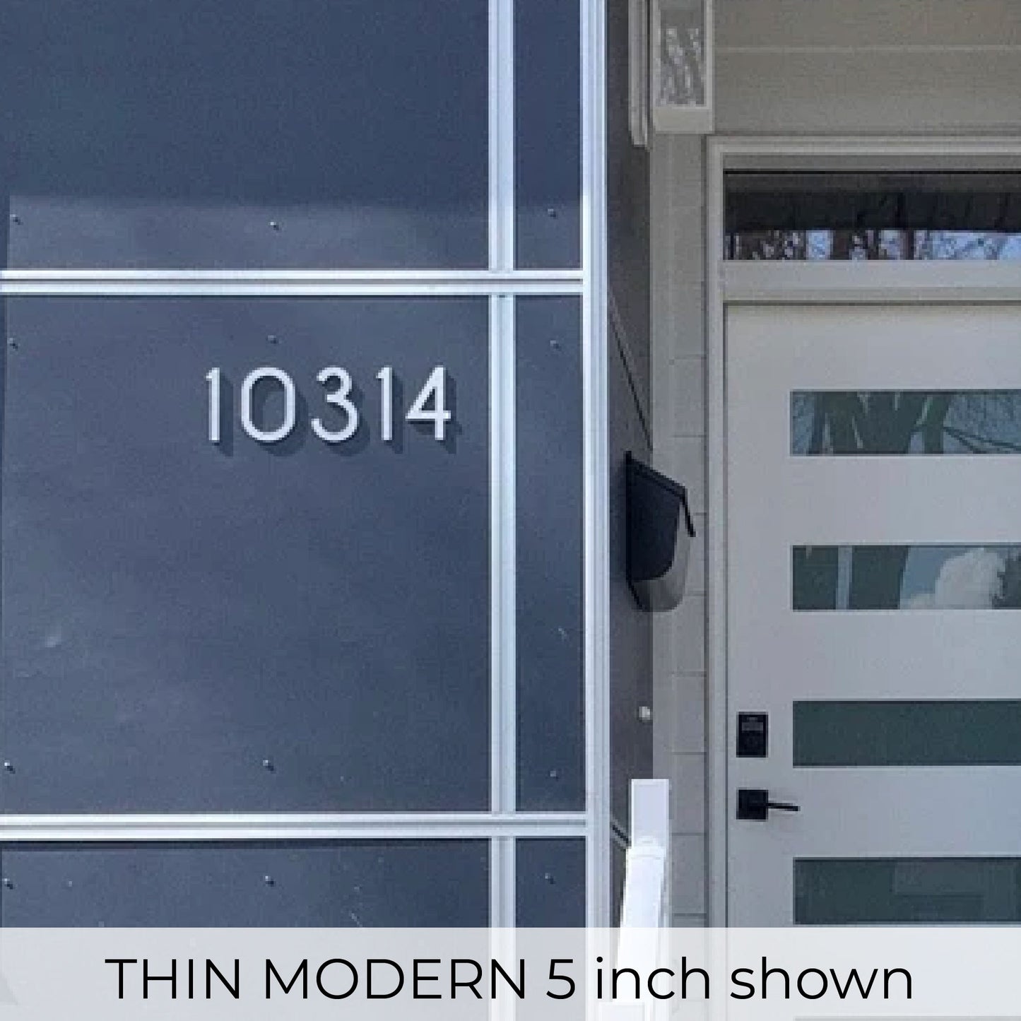 THIN MODERN address numbers and letters in white