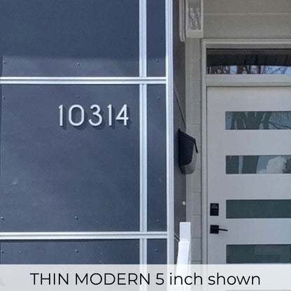 THIN MODERN address numbers and letters in white