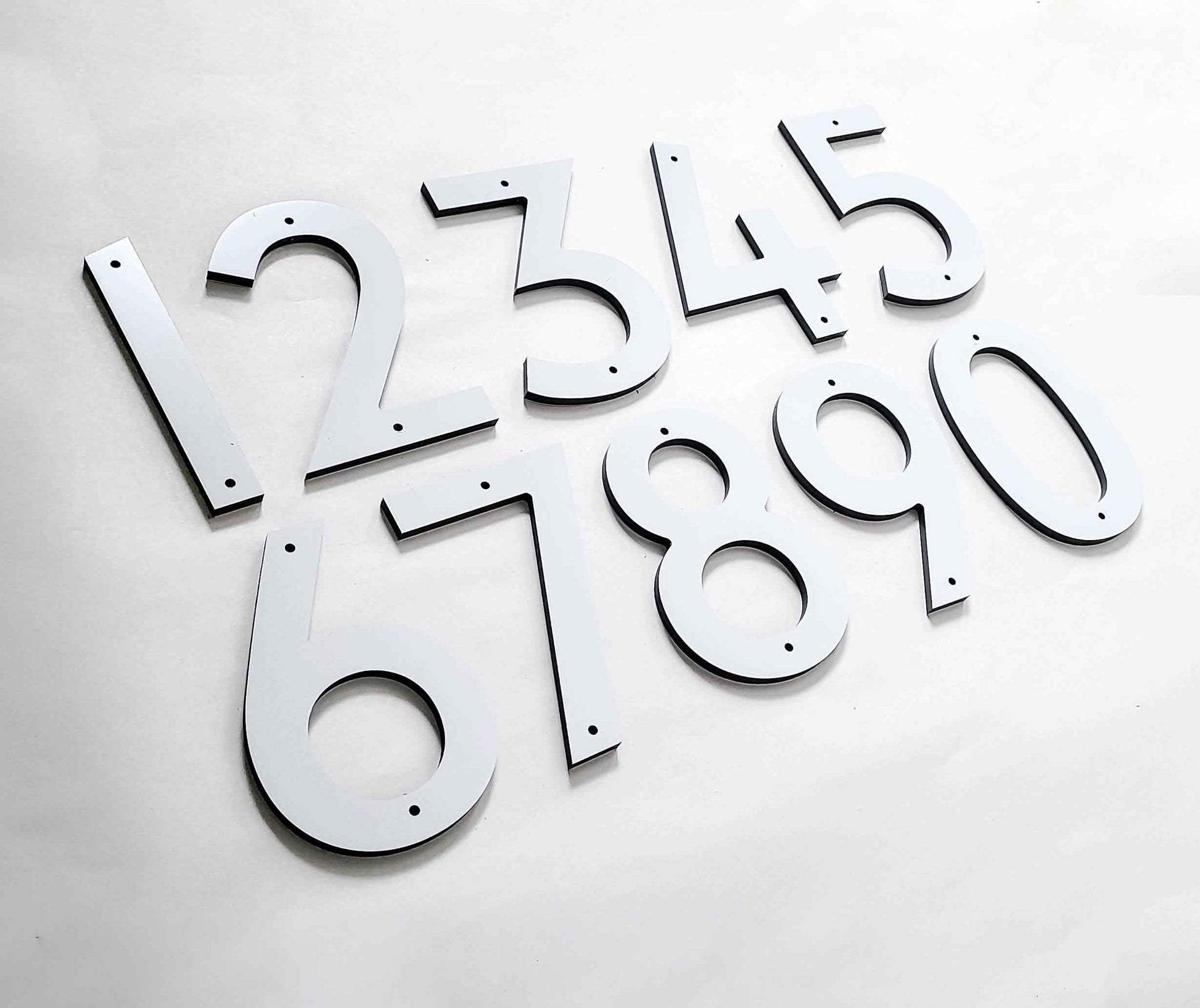 white CLASSIC MODERN house numbers