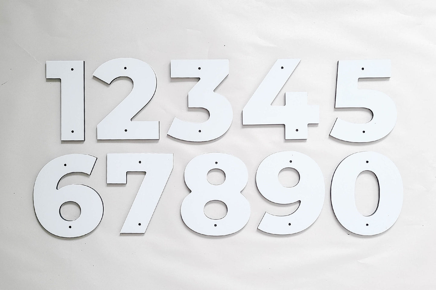 white BOLD RETRO house numbers